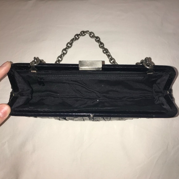 Black Snakeskin Clutch / Handbag - Picture 3 of 4